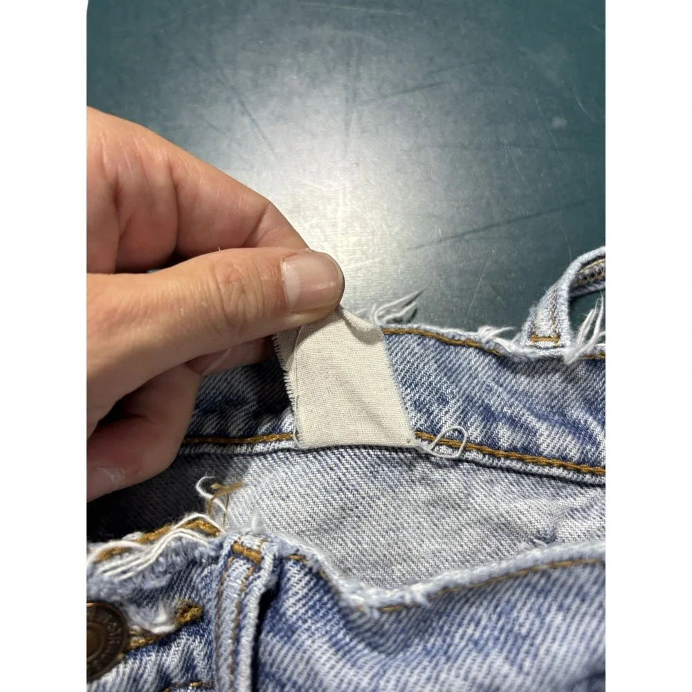 Vtg Levis 505 Orange Tab Jeans 30x29 Straight Leg Light Wash Distressed USA 90s